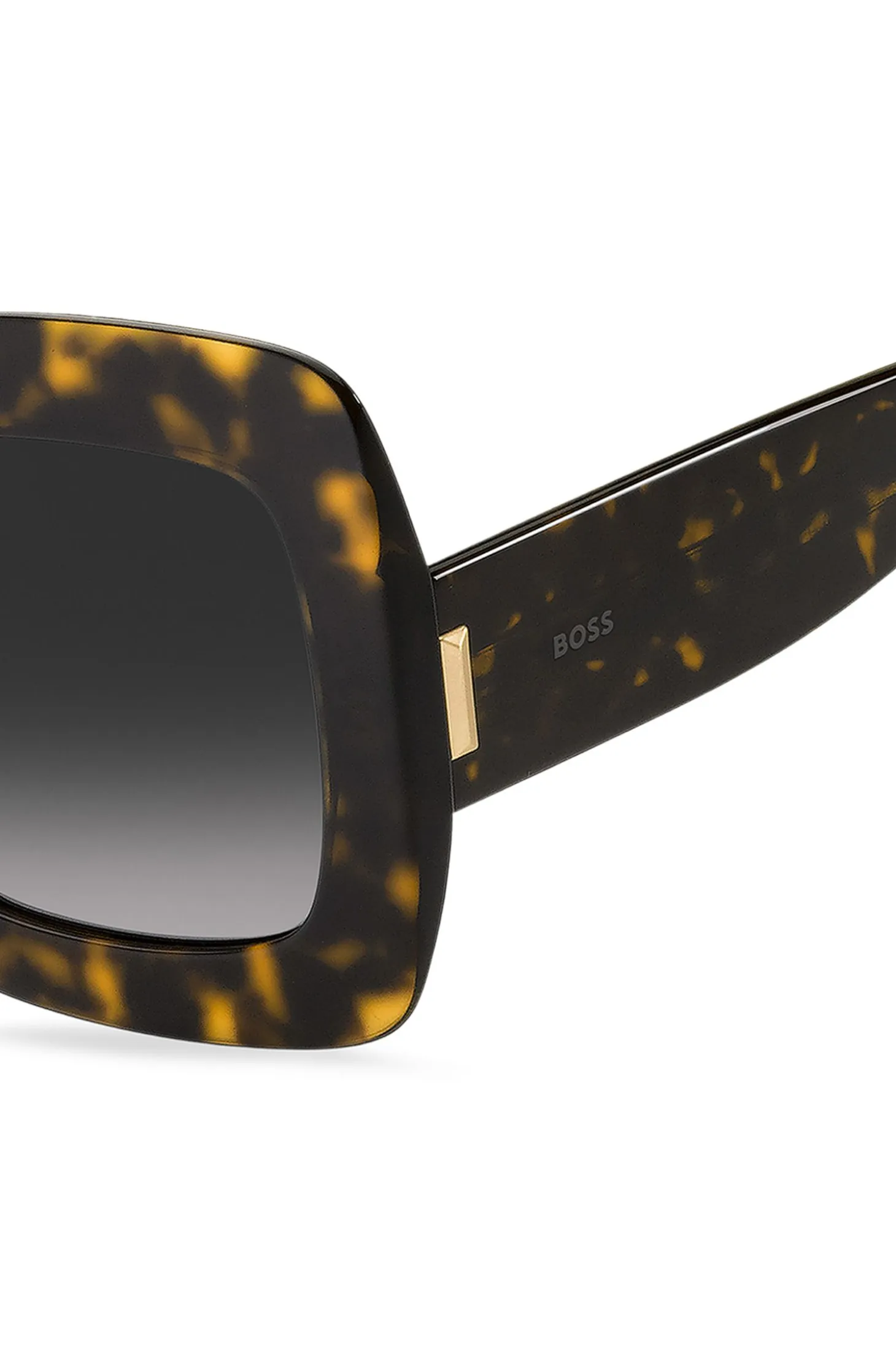Havana-acetate sunglasses with signature hardware