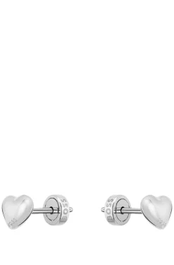 Heart-shaped stud earrings in stainless steel