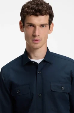 Heritage casual-fit shirt in compact cotton poplin