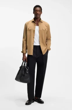 Heritage casual-fit shirt in compact cotton poplin