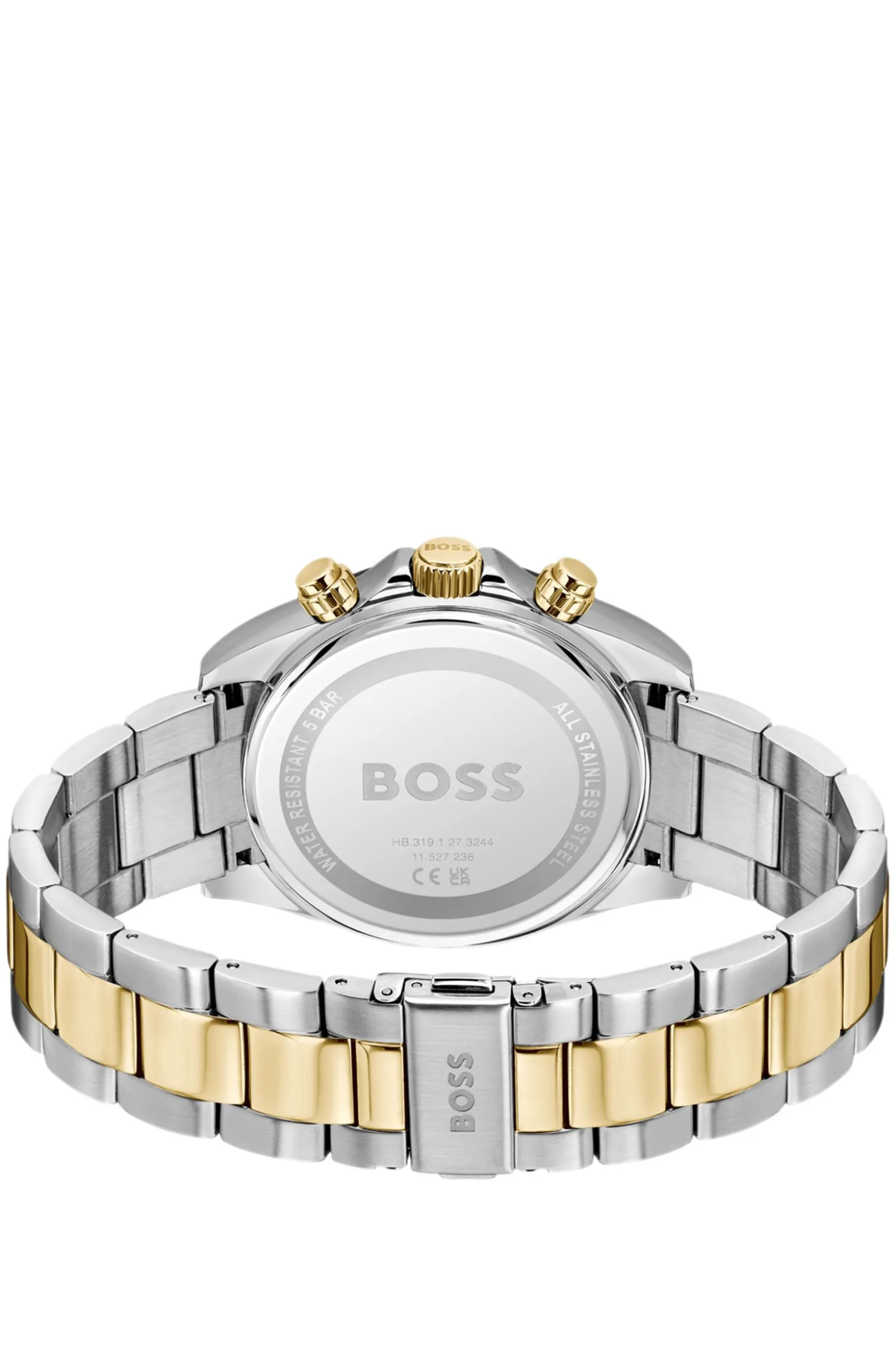 HERO 2.0 Black-dial chronograph watch with two-tone bracelet