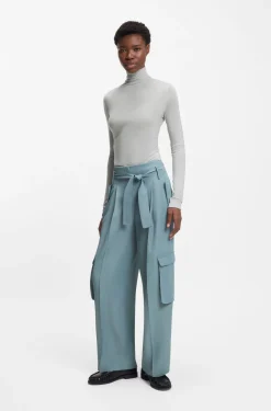 High-neck top in soft jersey