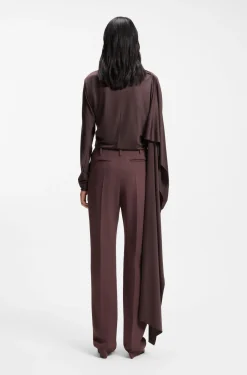 High-rise cigarette trousers in a virgin-wool blend