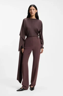 High-rise cigarette trousers in a virgin-wool blend