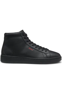 High-top trainers in faux leather