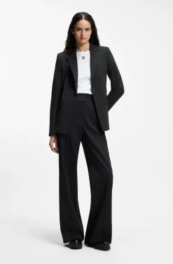 High-waisted regular-fit trousers with flared leg