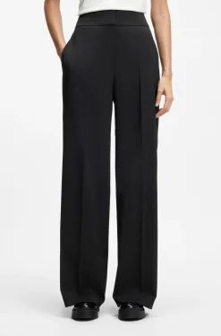 High-waisted regular-fit trousers with flared leg