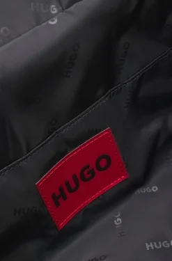 Holdall with backpack straps and logo lettering