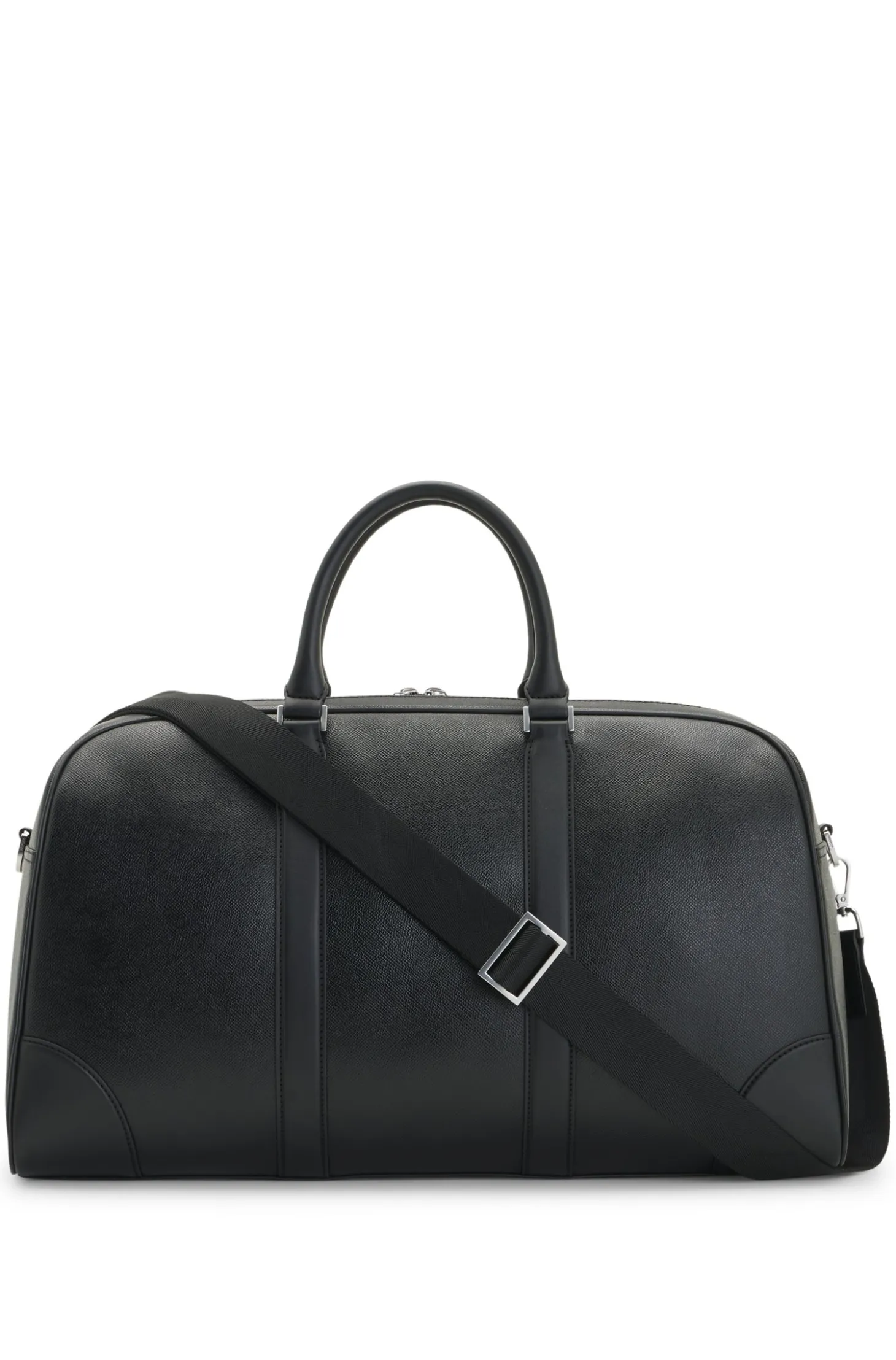 Holdall with silver-tone hardware
