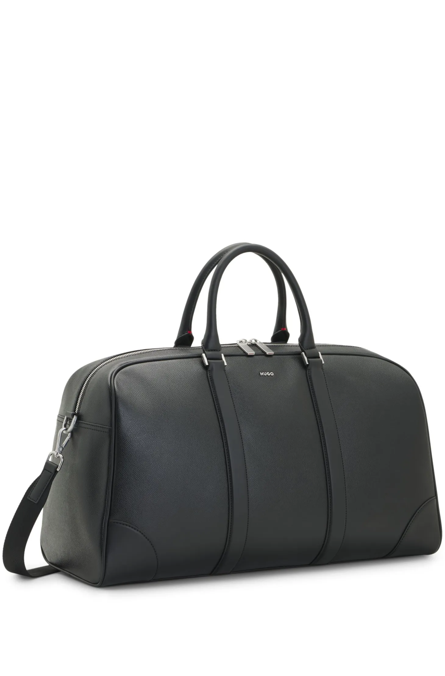 Holdall with silver-tone hardware