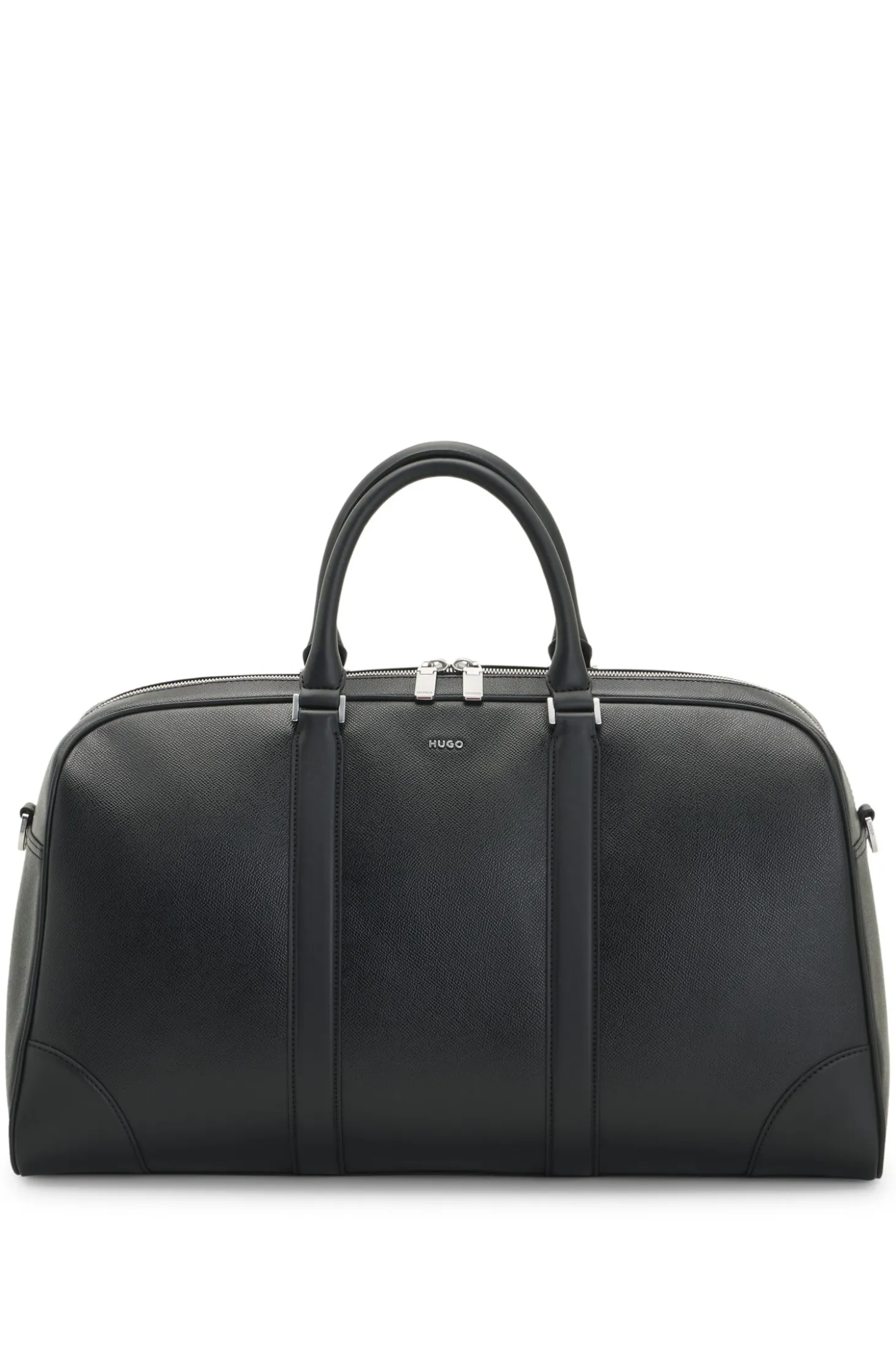 Holdall with silver-tone hardware