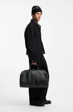 Holdall with silver-tone hardware