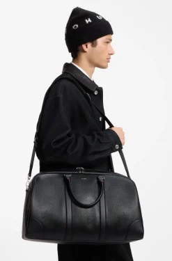 Holdall with silver-tone hardware
