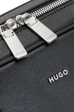 Holdall with silver-tone hardware