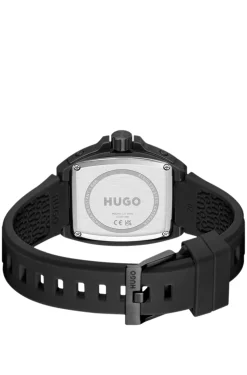 #HUGO ID Semi-transparent-dial watch with silicone strap