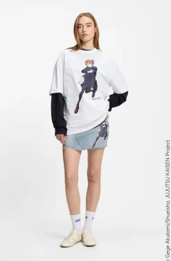 HUGO x Jujutsu Kaisen denim skirt with Nobara print