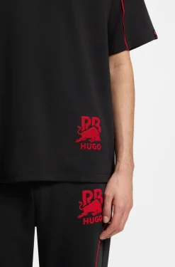 HUGO x RB cotton-blend T-shirt with contrast piping