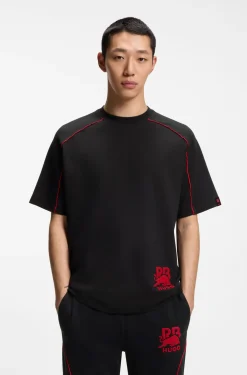 HUGO x RB cotton-blend T-shirt with contrast piping