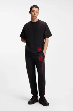 HUGO x RB cotton-blend T-shirt with contrast piping