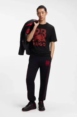 HUGO x RB cotton T-shirt with bull motif