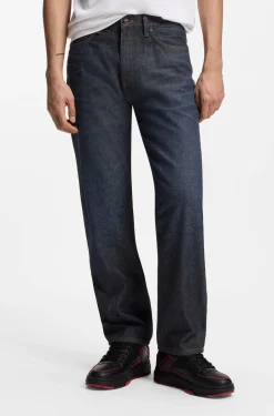 HUGO x RB regular-fit jeans in blue denim
