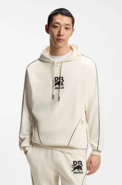 HUGO x RB stretch-cotton hoodie with bull motif