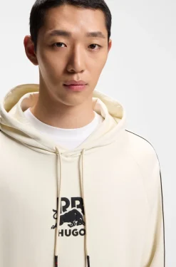 HUGO x RB stretch-cotton hoodie with bull motif