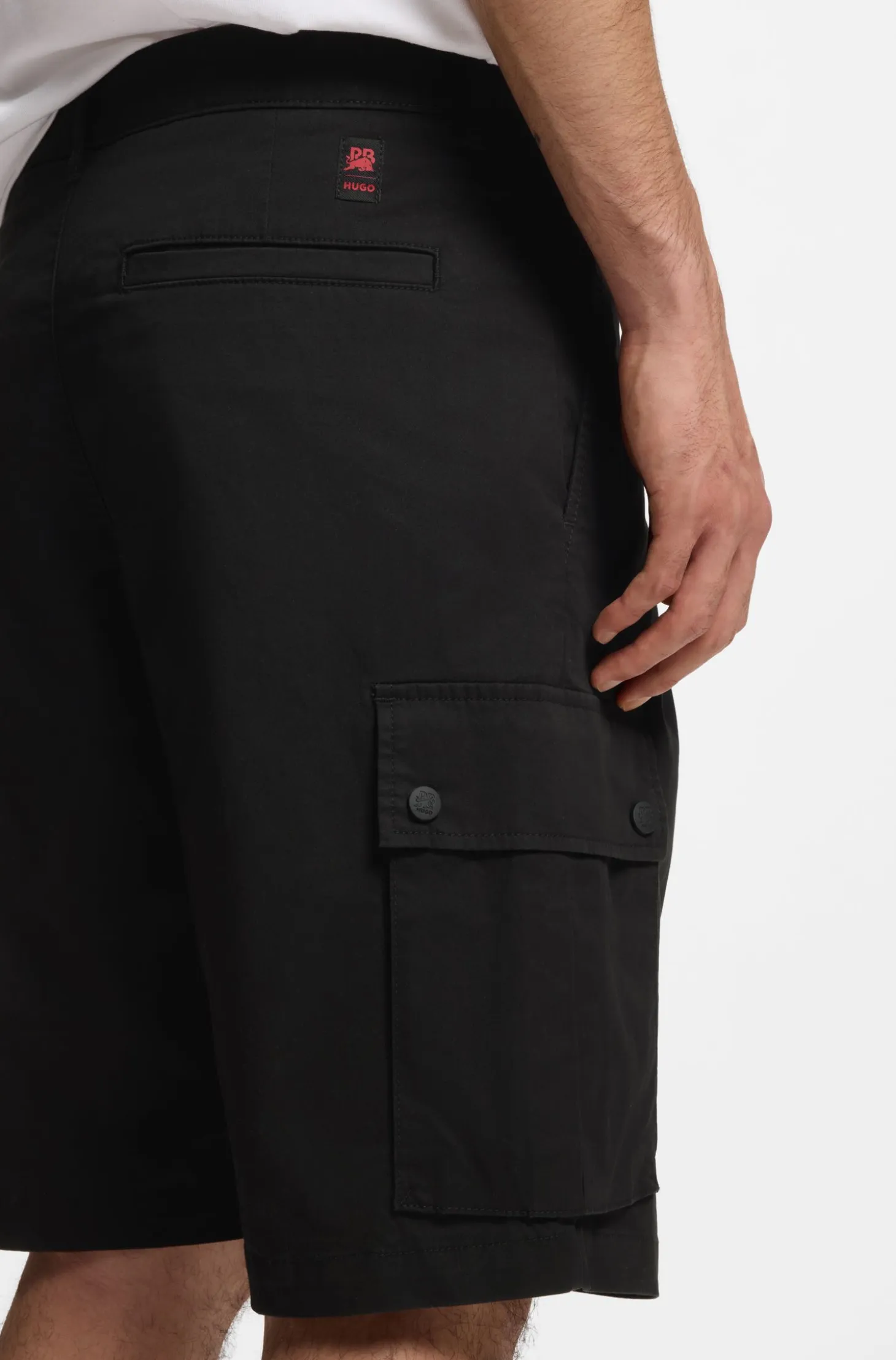 HUGO x RB stretch-cotton shorts with bull motif