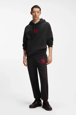 HUGO x RB stretch-cotton tracksuit bottoms with bull motif