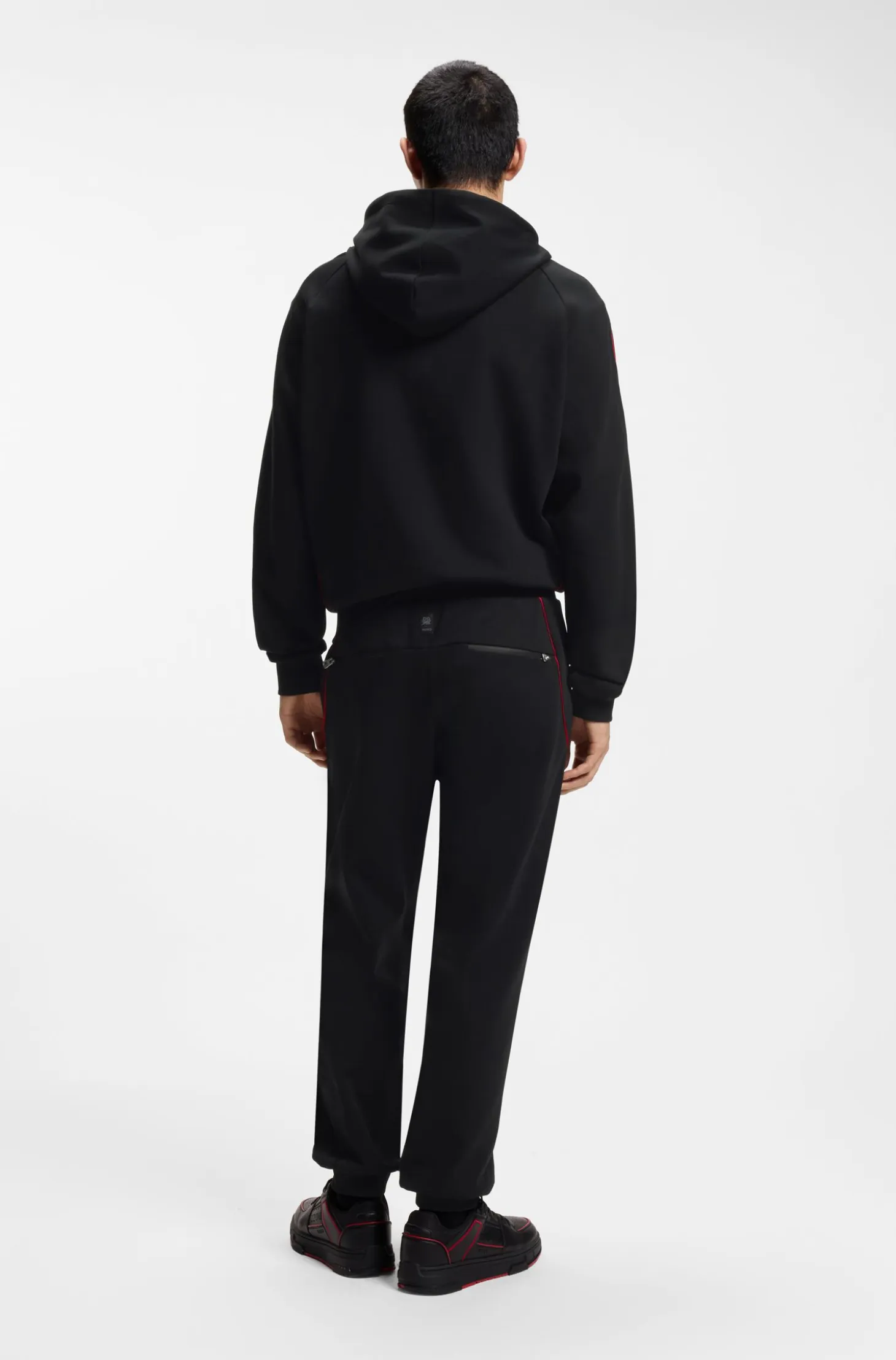 HUGO x RB stretch-cotton tracksuit bottoms with bull motif