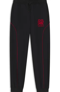 HUGO x RB stretch-cotton tracksuit bottoms with bull motif