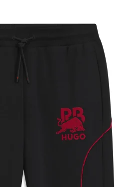 HUGO x RB stretch-cotton tracksuit bottoms with bull motif