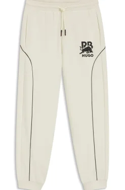 HUGO x RB stretch-cotton tracksuit bottoms with bull motif
