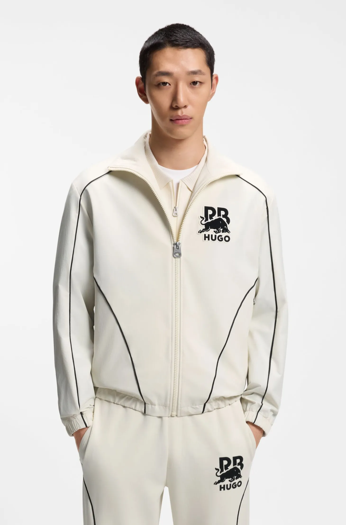 HUGO x RB zip-up jacket with bull motif