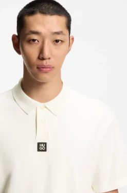 Interlock-cotton polo shirt with stacked logo