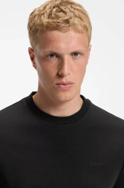 Interlock-cotton T-shirt with embroidered logo