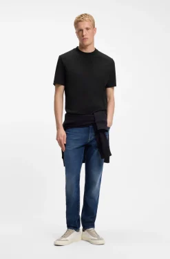 Interlock-cotton T-shirt with embroidered logo