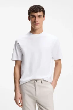 Interlock-cotton T-shirt with embroidered logo