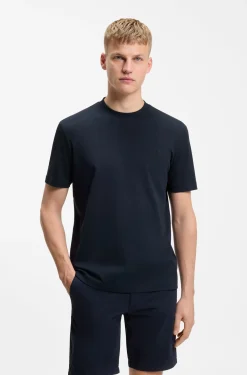 Interlock-cotton T-shirt with embroidered logo