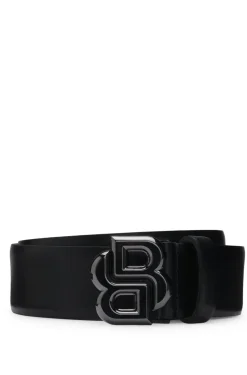 Italian-leather belt with Double B monogram buckle