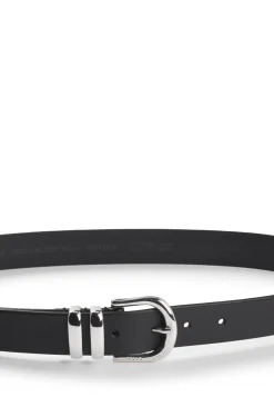 Italian-leather belt with double keeper