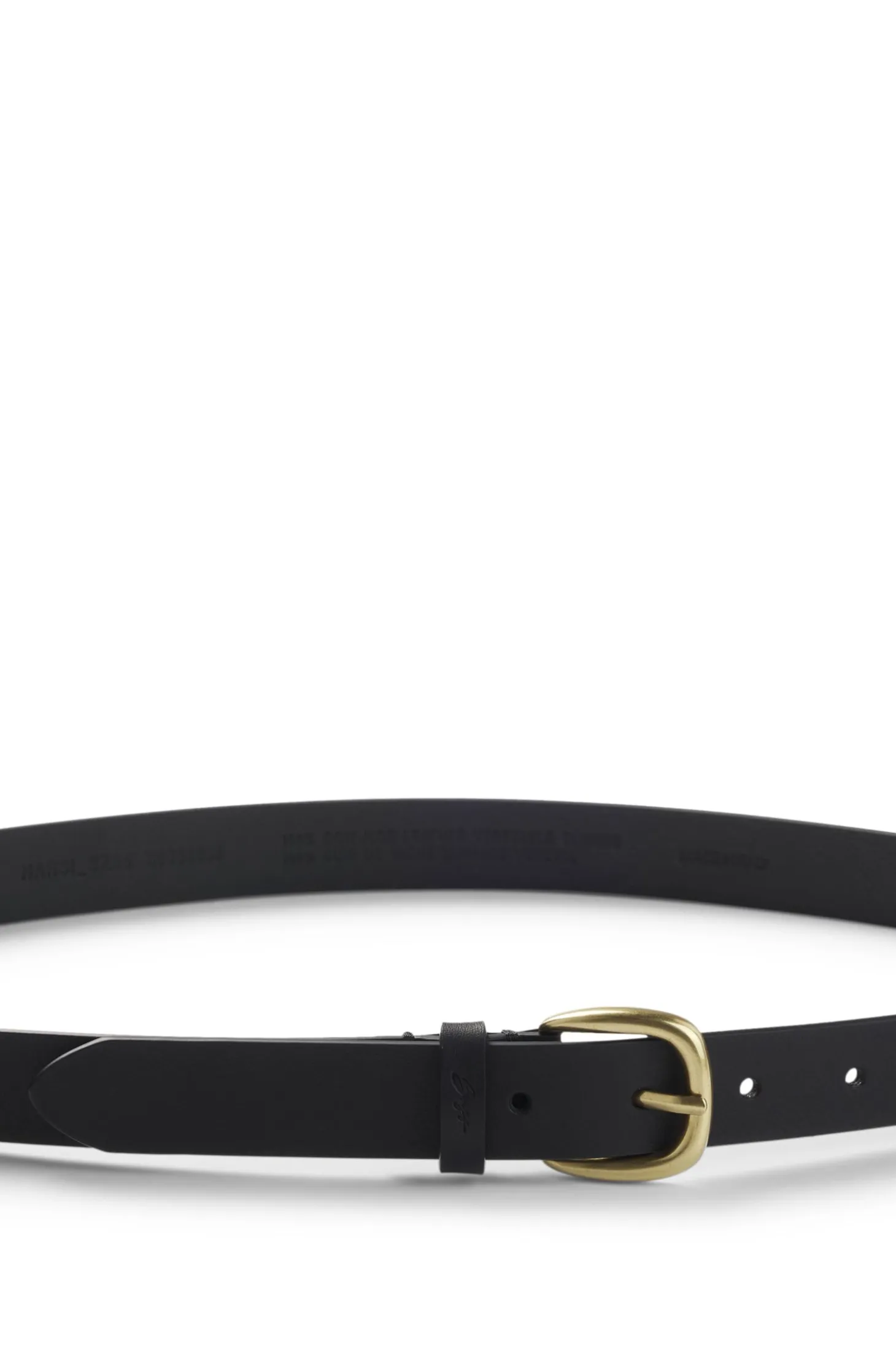 Italian-leather belt with gold-tone buckle