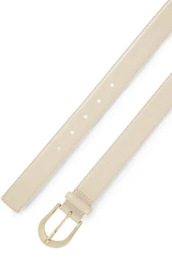 Italian-leather belt with golden buckle
