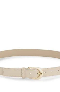 Italian-leather belt with golden buckle