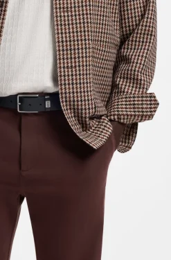 Italian-leather belt with logo keeper