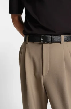 Italian-leather belt with pin buckle