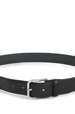 Italian-leather belt with pin buckle