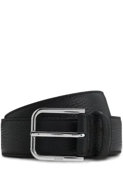 Italian-leather belt with pin buckle