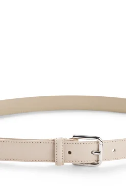Italian-leather belt with pin buckle