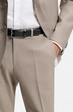 Italian-leather belt with polished gunmetal buckle
